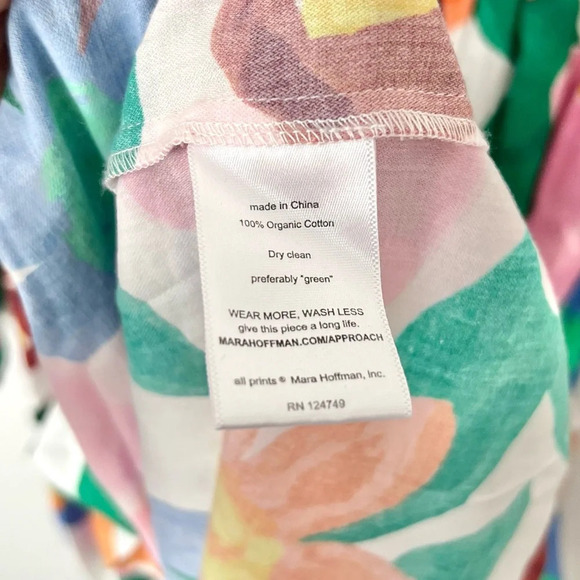 MARA HOFFMAN Luna Plunging Floral Sakura Bloom Maxi Dress Sz L - Picture 6 of 7